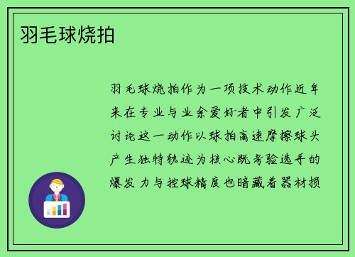 羽毛球烧拍